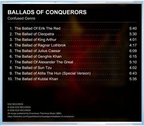 Ballads of Conquerors — Back cover
