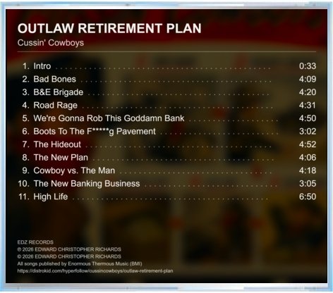 Outlaw Retirement Plan — Back cover