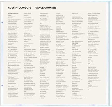 Space Country — Lyrics insert