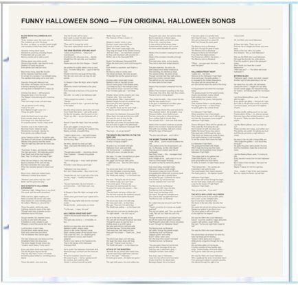 Fun Original Halloween Songs — Lyrics insert