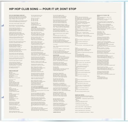 Pour It Up, Dont Stop — Lyrics insert