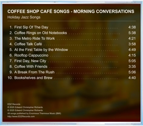 Coffee Shop Cafe Songs - Morning Conversations — Back cover