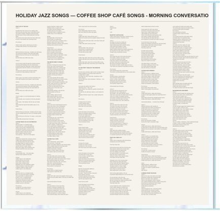 Coffee Shop Cafe Songs - Morning Conversations — Lyrics insert
