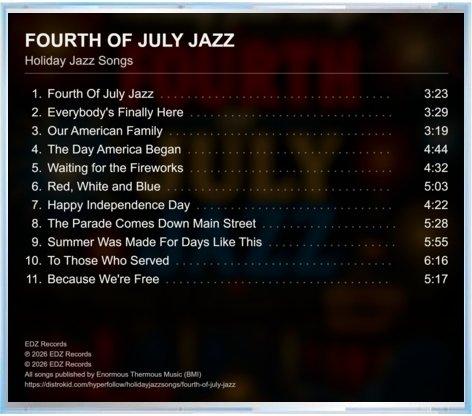 Fourth of July Jazz — Back cover