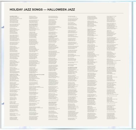 Halloween Jazz — Lyrics insert