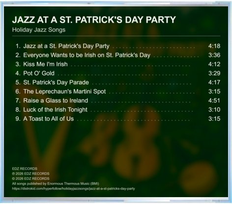 Jazz at a St. Patrick's Day Party — Back cover