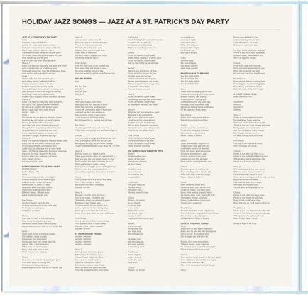 Jazz at a St. Patrick's Day Party — Lyrics insert