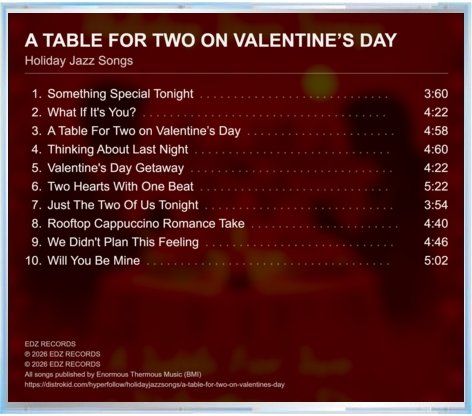 A Table For Two on Valentine's Day — Back cover