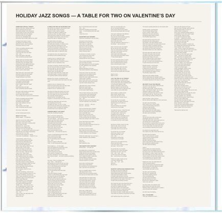 A Table For Two on Valentine's Day — Lyrics insert