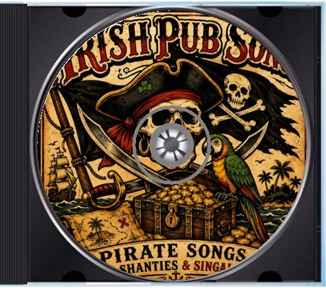 Pirate Songs, Sea Shanties and Singalongs — CD and inside tray