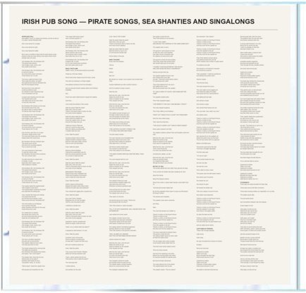 Pirate Songs, Sea Shanties and Singalongs — Lyrics insert