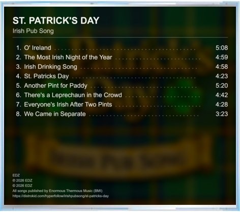 St. Patrick's Day — Back cover